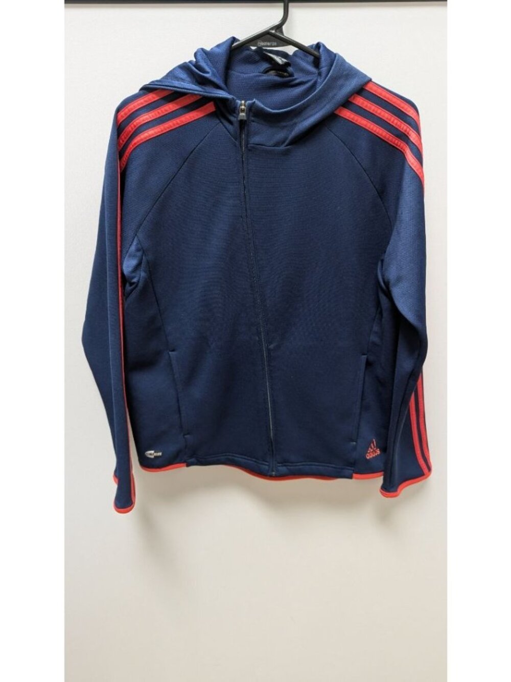 Adidas Navy/Red Hooded Track Jacket